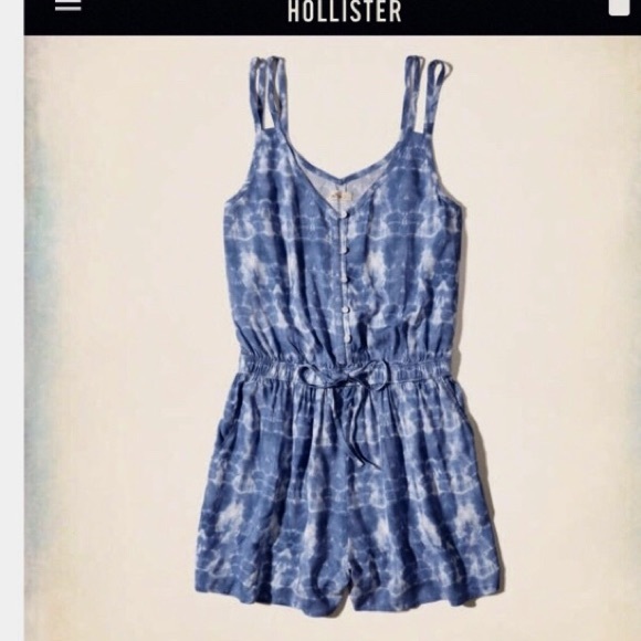 hollister blue romper